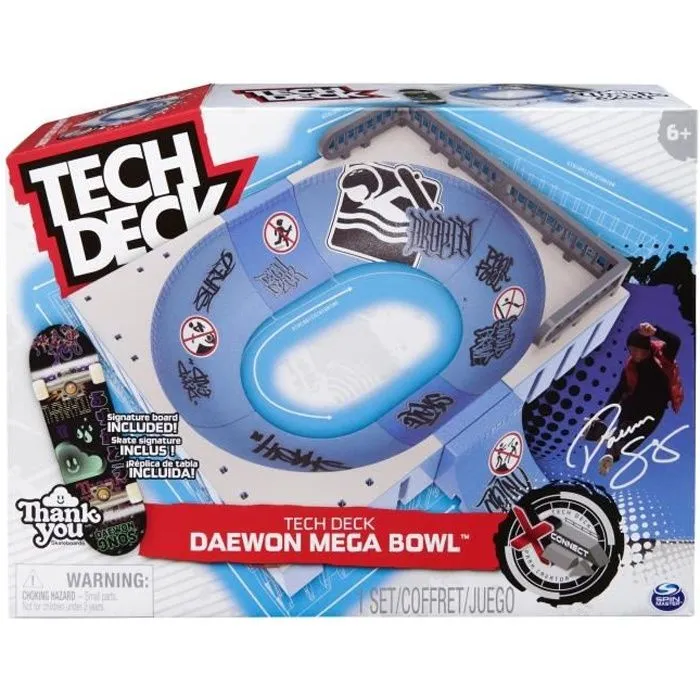 Tech Deck - Mega Bowl X-Connect - Grand Skate Park modulable - Skate Daewon Song inclus-0