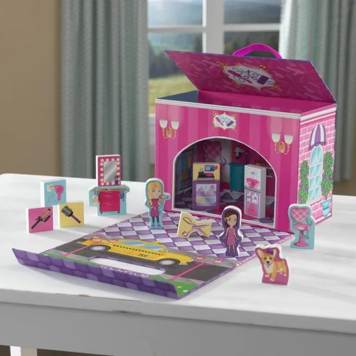 Jeu de Voyage Salon de Beauté - KIDKRAFT - Mixte - Rose - A partir de 3 ans - Jeu de voyage-0