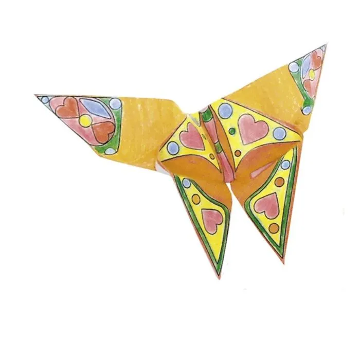 Kit Origami - Fridolin - Papillon - 20 Feuilles - 15x15 cm - À colorier-3