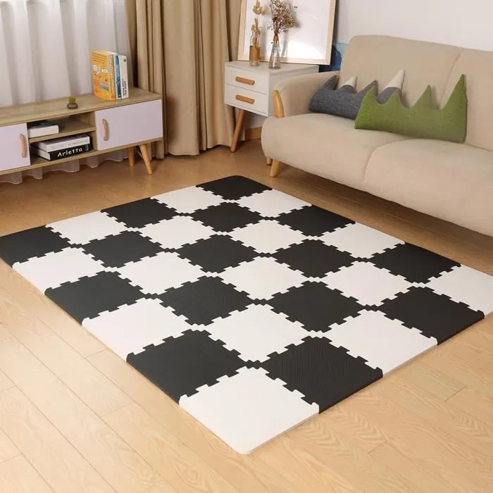 Tapis en mousse 1er âge Kinderkraft LUNO - Puzzle bébé - Noir et blanc-3