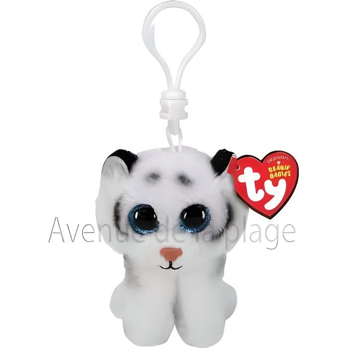 Peluche Ty Beanie Boo's porte clé Tundra le tigre blanc