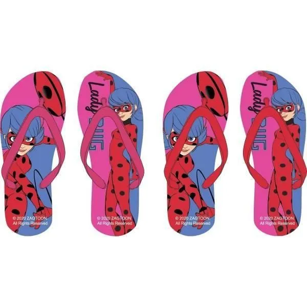 Tongs enfant - Miraculous - Taille 31/32 - Rose - Synthétique - Plat-0