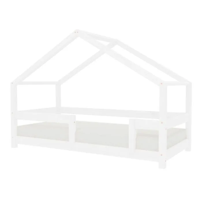 Lit cabane enfant LUCKY 120 x 190 blanc-0