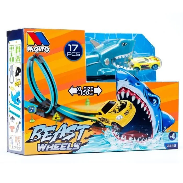 Circuit de voitures de course - Moltó - Shark Track - 1 looping 360 - 1 voiture à friction - 6 accessoires-3