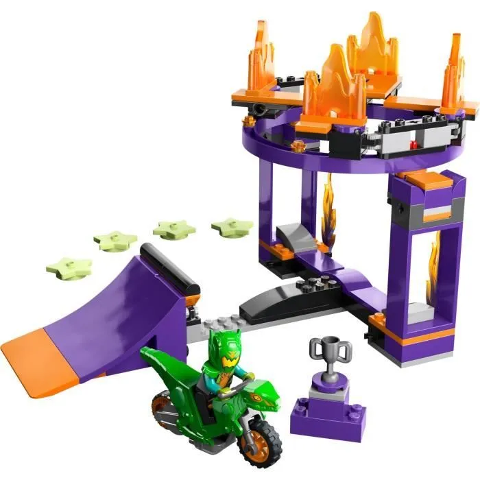 LEGO® City Stuntz 60359 Le Défi de Cascade : le Tremplin, Jouet 2-en-1 avec Moto Dinosaure-1