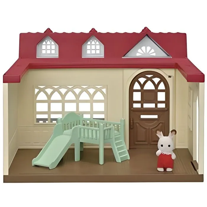 Maison miniature - SYLVANIAN FAMILIES - La Maison Framboise - Pour bébé - Marron - Rouge, marron et beige-0