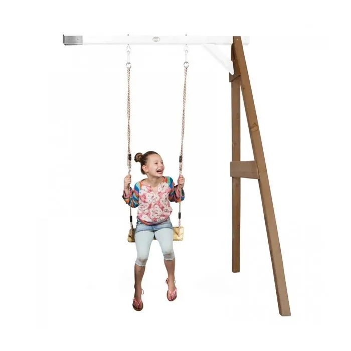 Portique mural en Bois FSC AXI avec Balançoire Enfant - Marron - 1 siège - Extérieur-2
