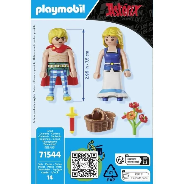 PLAYMOBIL 71544 Tragicomix et Falbala, Personnages d'Astérix, 14 pièces, Dès 5 ans-3