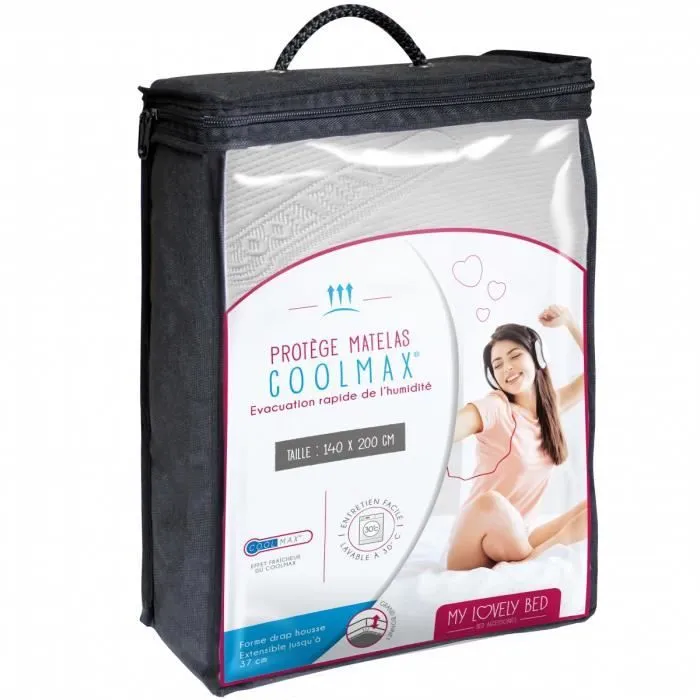 My Lovely Bed - Protège Matelas 140x190/200 cm | Alèse Tissu Coolmax® : évacuation rapide de l’humidité | Respirant et Absorbant-0