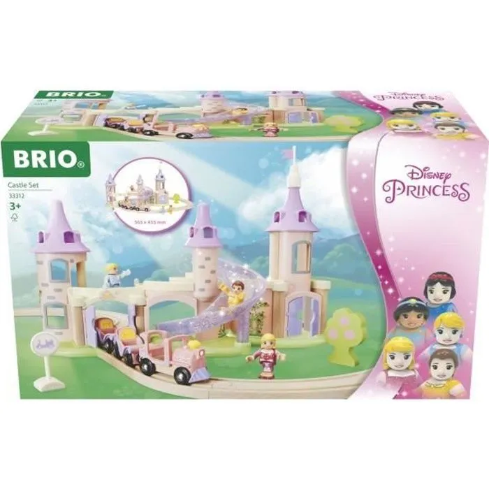 Circuit Château Princesses Disney - BRIO - Coffret 18 pièces - Train en bois - Dès 3 ans-0
