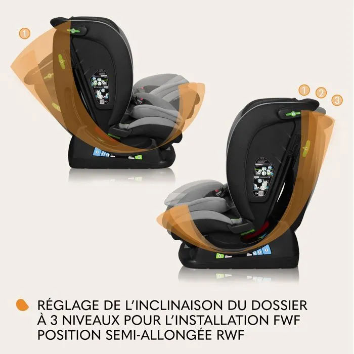 Siège-auto bébé évolutif LIONELO Aart i-Size - 40-150 cm - De 0 à 36 kg - Soutien lombaire - Groupe 0+/1/2/3 - Gris-3