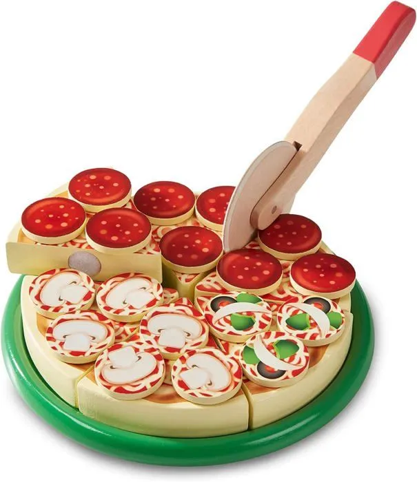 Jeu d'imitation - MELISSA & DOUG - Pizza En Bois - Bois - Beige - A partir de 3 ans-4