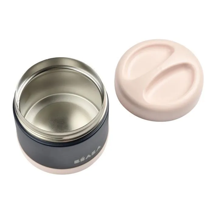 Béaba Portion Pot de Conservation Inox Isotherme Bleu Rose 500ml-3
