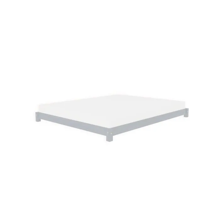 Lit double TATAMI - Benlemi - Bois massif - Gris - 200 x 200 cm - Capacité 300 kg-1