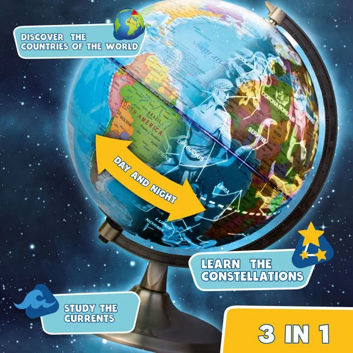 BIG MINDS - Globe Terrestre Interactif En Anglais | Globe Terrestre Enfant Lumineux Mode Nuit Et Jour | Avec Application |-2