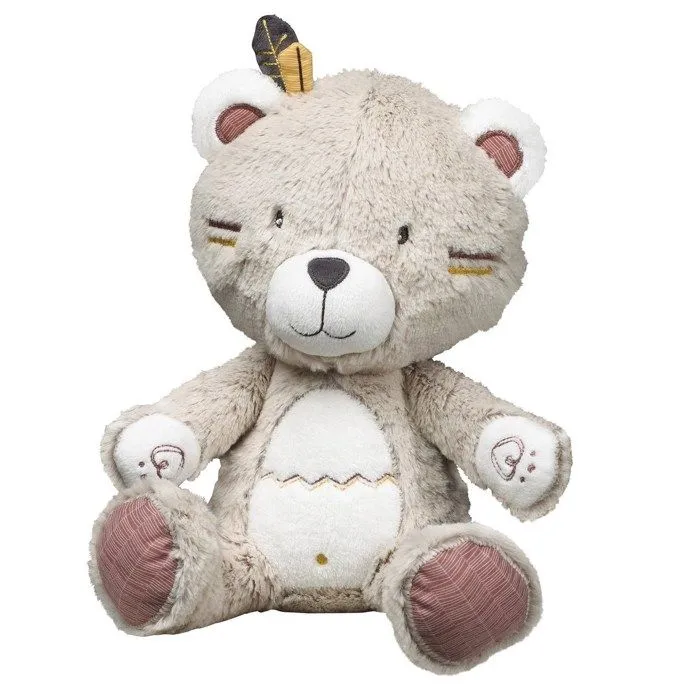 Doudou Ours en velours beige - SAUTHON - Timouki - Mixte - Bébé - 27x17x12cm-0