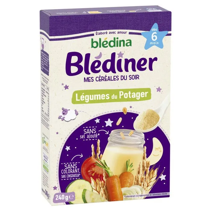 7 Boites Céréales Légumes du Potager - Blediner - Dès 6 mois-1