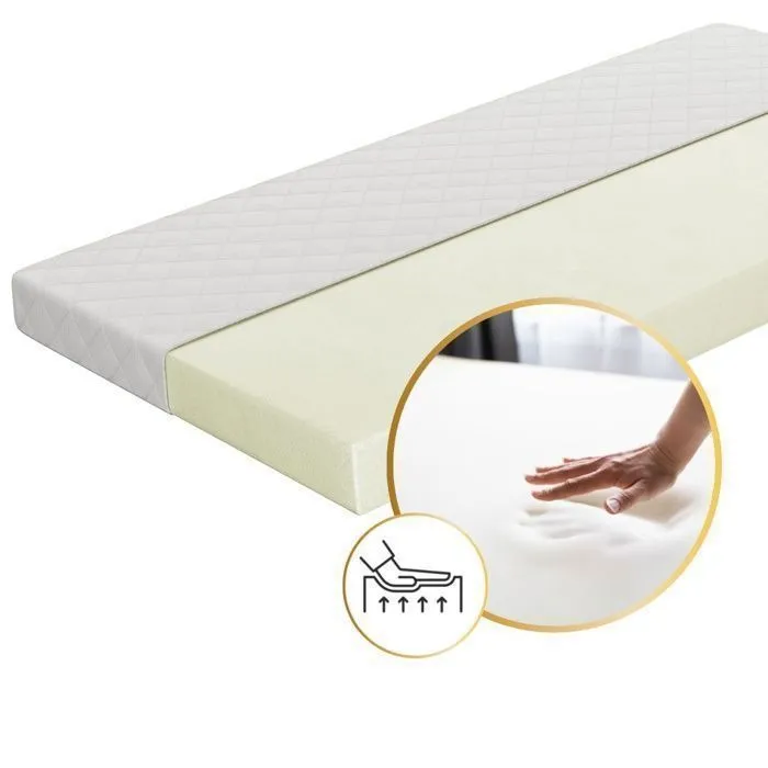 Matelas 140x70 pour enfants KOBI - Mousse - Repos confortable - housse amovible - Épaisseur 8 cm - Dureté moyenne-1