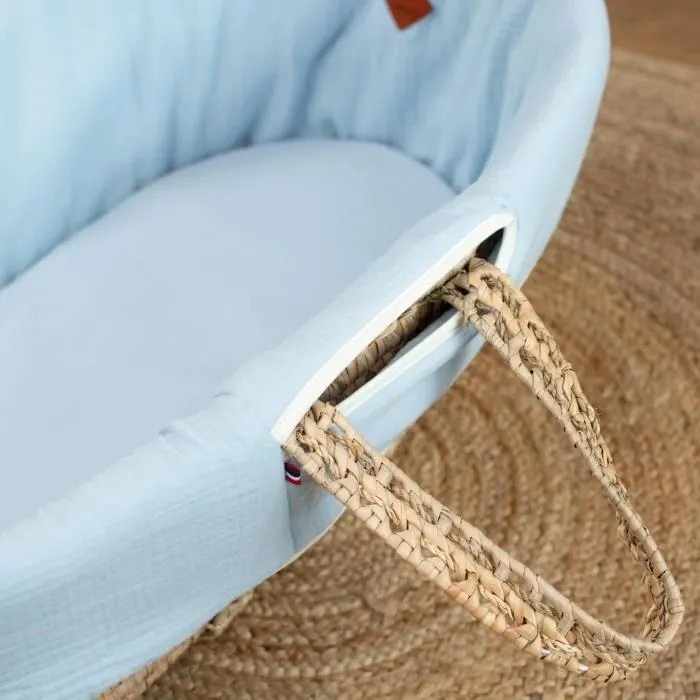 Couffin bébé avec Matelas Habillage et Drap Housse Bleu Taille Unique-2