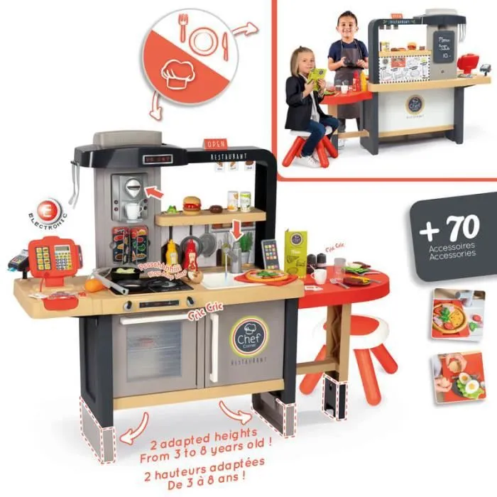 Jouet de cuisine - Smoby - 100% Chef - 70 pièces - Mixte - 3 ans-1