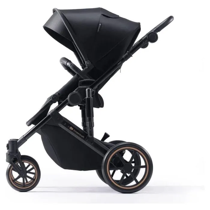Poussette 2 en 1 Combinée - KINDERKRAFT PRIME2 - jusqu'à 22 kg - avec Nacelle spacieuse - Large plage de réglage - Noir-3