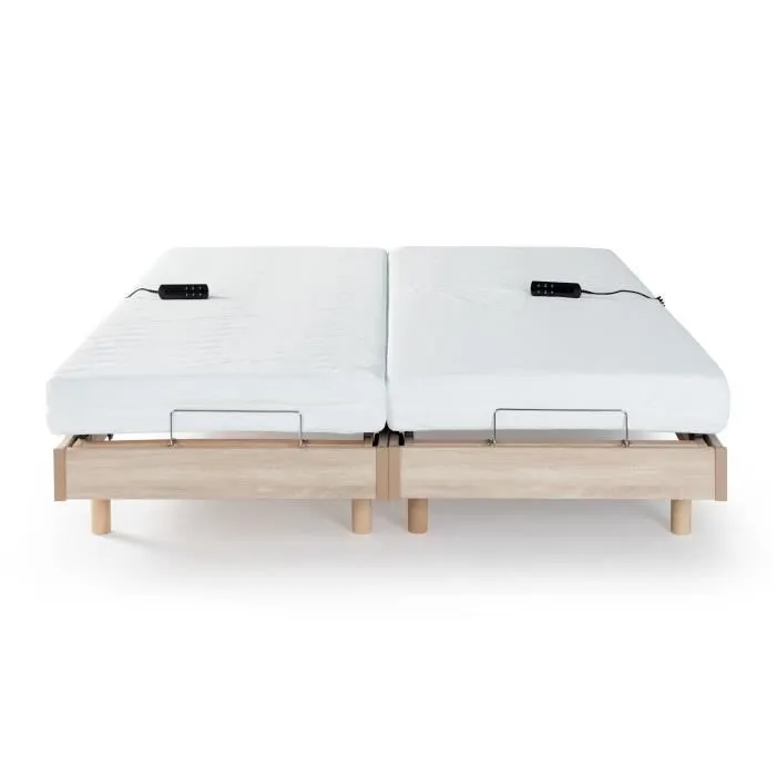 Ensemble relaxation matelas + sommiers électriques 2x80x200cm - Mousse - Ferme - TALCA Fabrication française-2