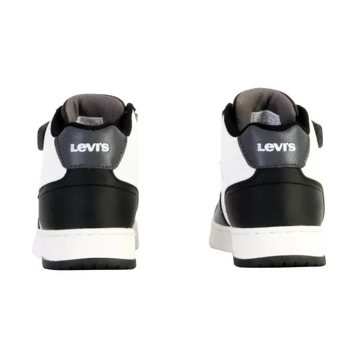 Basket Montante Junior - Levi's - Kick Mid - Blanc/Noir - Scratch - Confort Exceptionnel-3