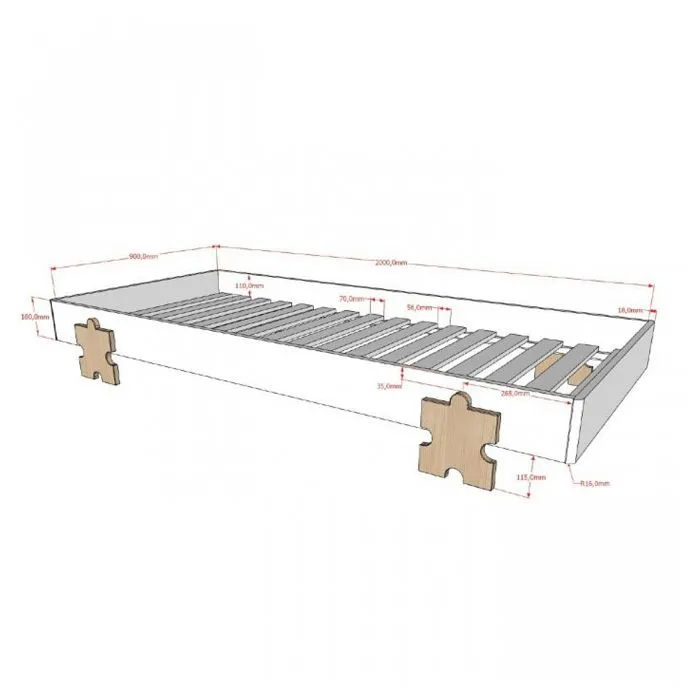 2 Lits Modulo Puzzle Blanc-2