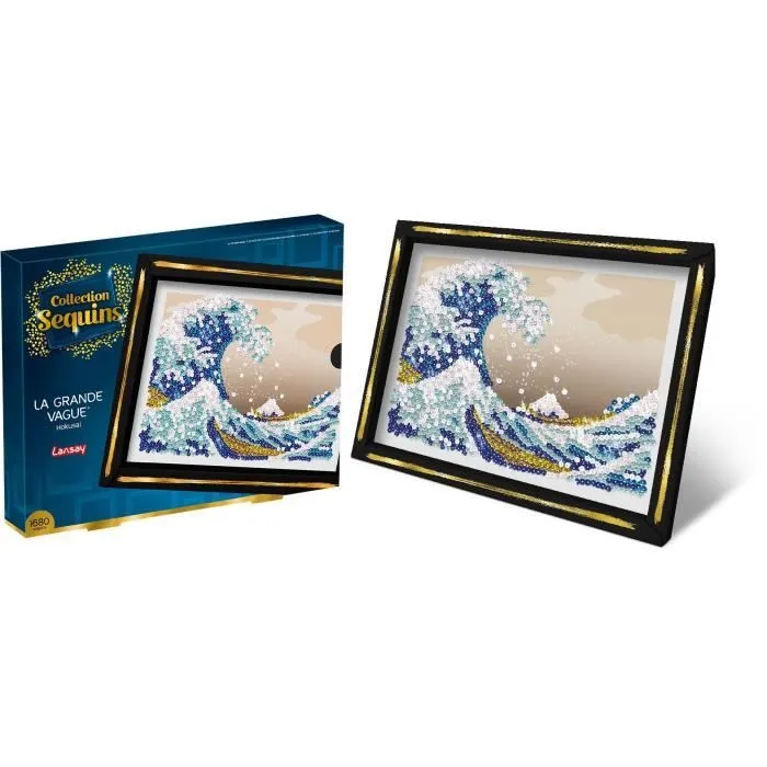 Kit loisir créatif - LANSAY - Collection Sequins - La Grande Vague - Hokusai - Dès 14 ans-5