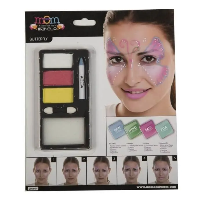 Kit de maquillage papillon - Marque - Modèle - Taille unique - Multicolore - Enfant - Mixte-0