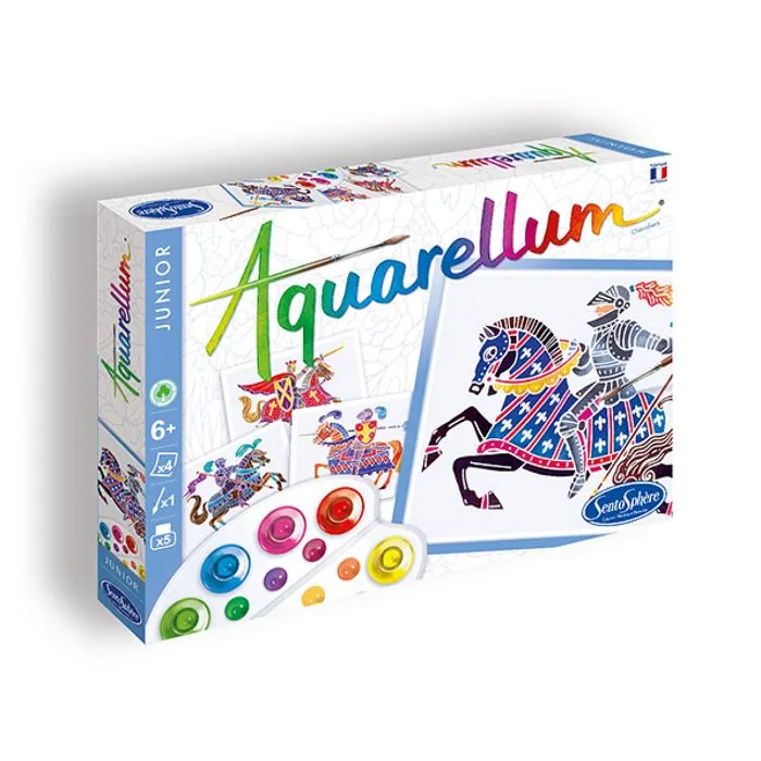 Aquarellum Chevaliers - SENTOSPHERE - Peinture Magique pour Enfants - Aquarelle - Mixte - A partir de 6 ans-0