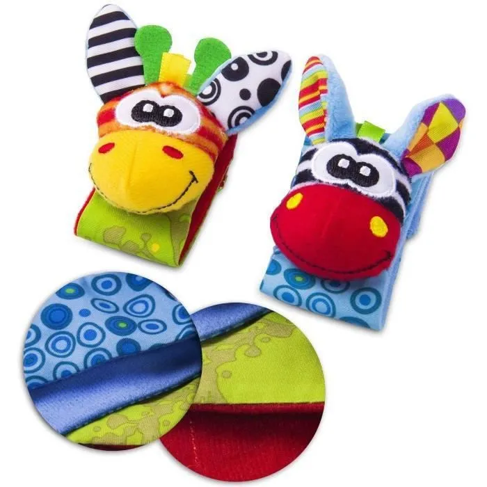 Hochet bébé - jouet eveil bebe montessori - Chaussette bracelet bébé - 0 à 6 Mois-3