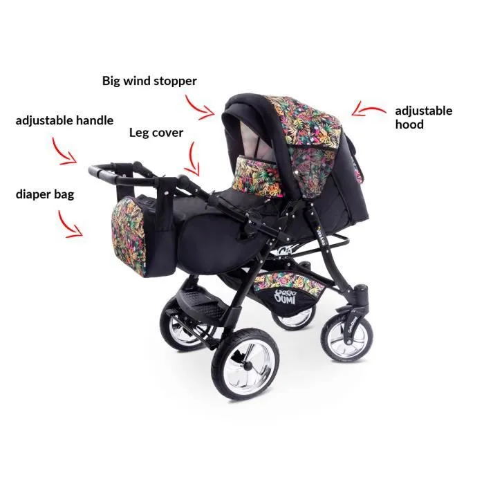 GagaDumi Urbano combinée 3 en 1 poussette nacelle Siège-Auto avec tous les accessoires Landau (U3 - Beige)-2