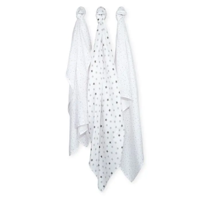 Lange bébé OEKO-TEX - Lot de 3 étoiles Blanc-0