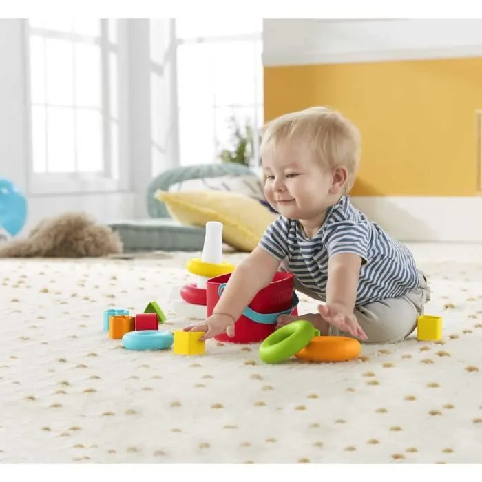 Fisher-Price - Pyramide arc-en-ciel - Jouet d'éveil 1er âge - Dès 6 mois GRF09-7
