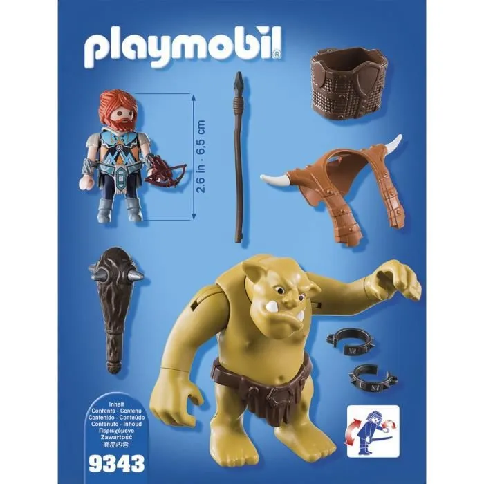 PLAYMOBIL Knights - Troll géant et soldat nain - Nouveauté 2019 - Mixte - A partir de 5 ans-3