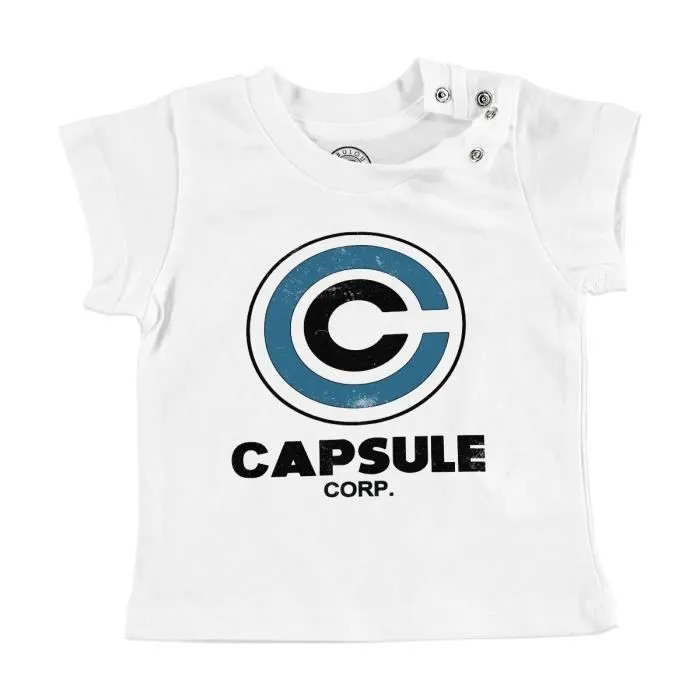 T-shirt Bébé Manche Courte Blanc Capsule Corp. Geek Jeux Video Serie Film-0