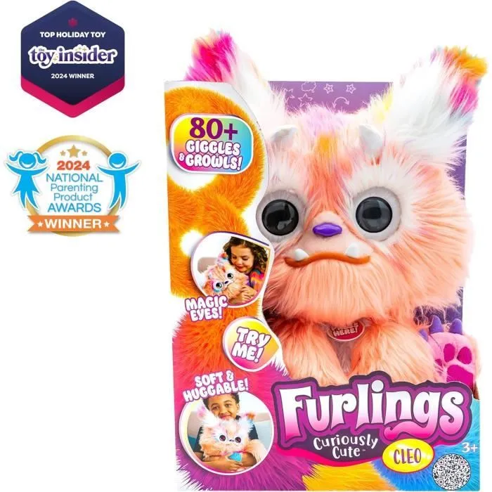 Peluche Interactive Furlings Cleo avec Plus de 80 Réactions - Orange-1