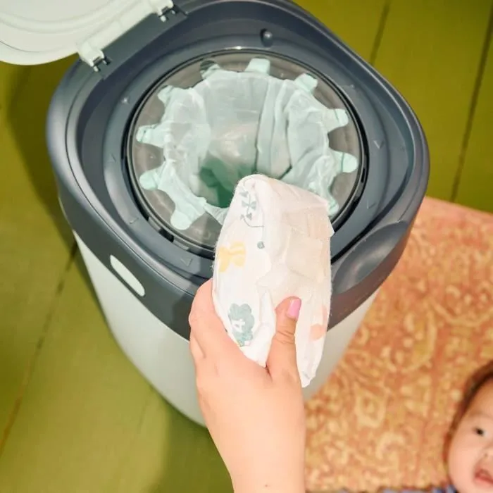 Tommee Tippee Poubelle à Couches Twist & Click Protection Anti-Odeurs, Inclut 1x Cassette avec Film Multicouche Antibactérien - Rose-3