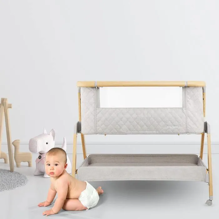 Moby-System Lit Bébé Cododo Dreemy 3 in 1, 9 kg max, Lit Parapluie 7 Niveaux Réglable En Hauteur, 4 Roulettes, Côté Latéral Amovible-1