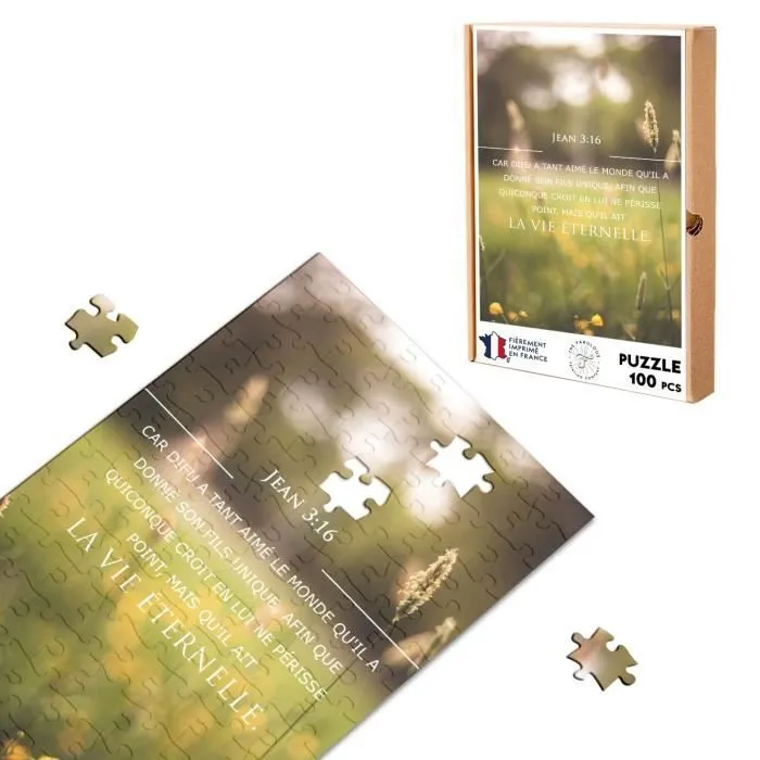 Puzzle Classique - FABULOUS - Vie Eternelle Saint Jean 3:16 Verset - 100 Pièces - Adulte - Intérieur-0