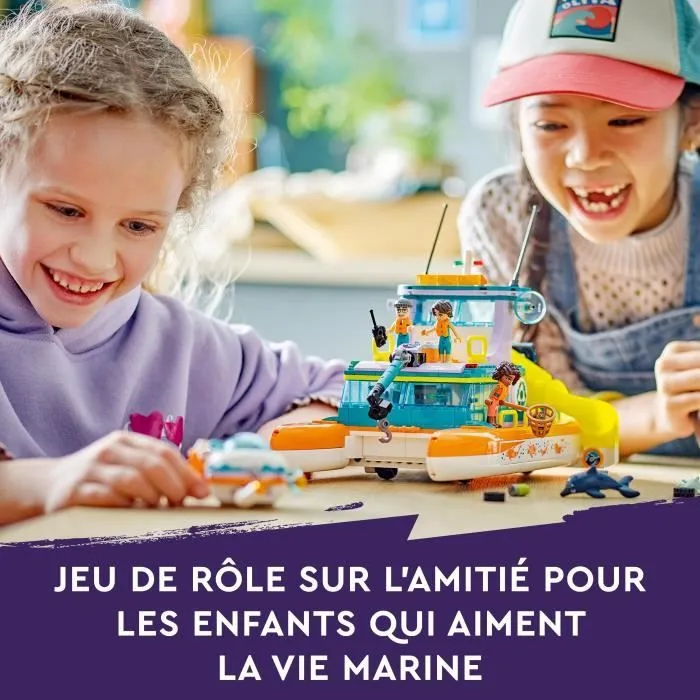 LEGO® Friends 41734 Le Bateau de Sauvetage en Mer, Jouet avec Figurines de Dauphins et Sous-Marin-5