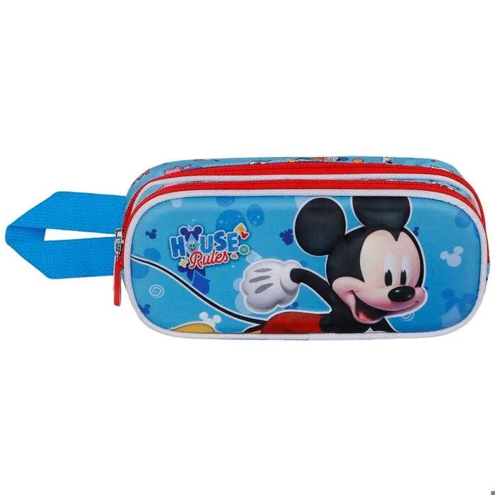 Trousse Double 3D - Disney Mickey Mouse House - Bleu - Taille Unique-1