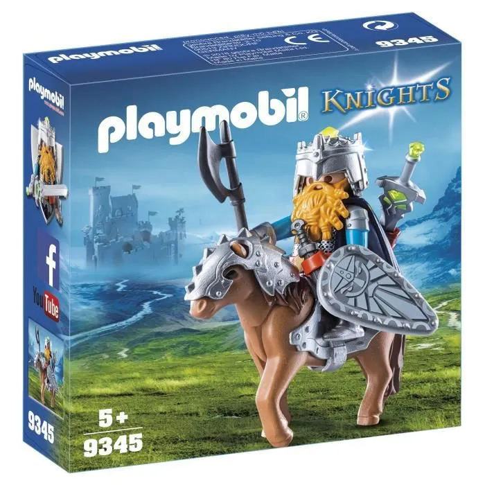 PLAYMOBIL Knights - Combattant nain et poney - Marque PLAYMOBIL - Pour Enfant de 5 ans et plus-0