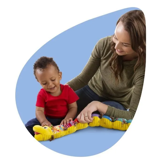 Jouet d'éveil musical - LAMAZE - Chenille - Matières douces - Bruits de papier - Hochets - Pouët-pouët-1