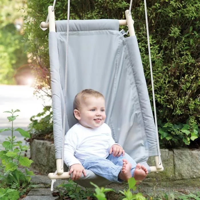 Balancelle Bébé 2 en 1 - ROBA - Taupe - Hamac Bébé - Jusqu'à 30 kg - 61 x 76 x 28 cm-1