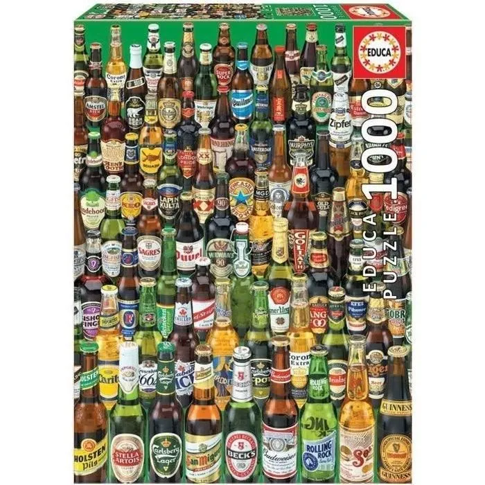 Puzzle 1000 Pièces - Bières - EDUCA - Nature morte et objets - Multicolore - Vert-0