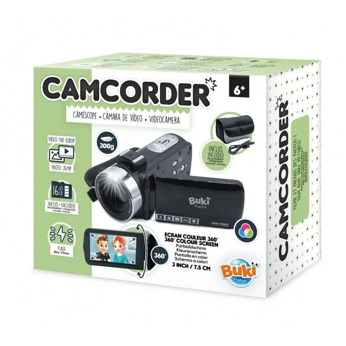 Caméscope - Buki France - PV09 - Ecran HD 7,5 cm - Zoom X16 - Compact et léger 300g-0