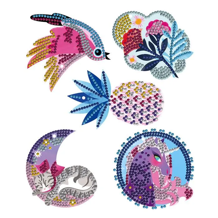 Kit Créatif Pixel Art Strass Jolies Décos - JANOD - Enfant 7 ans - Rose-0