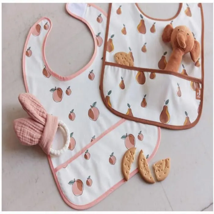 Bavoir Imperméable Pêche (2pcs) - Jollein-3
